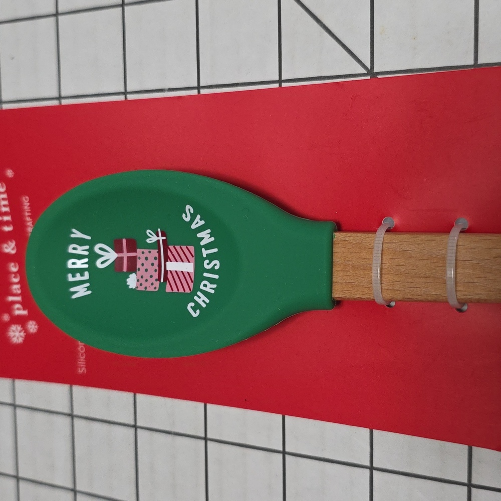 Place & Time Holiday Silicone Spoonula 11" Merry Christmas
